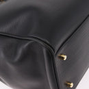 CELINE Hand Bag Leather Black Gold Auth 191353A-12