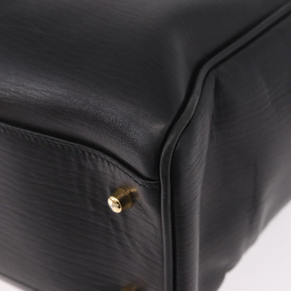 CELINE Hand Bag Leather Black Gold Auth 191353A