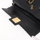 CELINE Hand Bag Leather Black Gold Auth 191353A-15