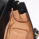 CELINE Hand Bag Leather Black Gold Auth 191353A-18