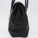 CELINE Hand Bag Leather Black Gold Auth 191353A-5