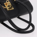 CELINE Hand Bag Leather Black Gold Auth 191353A-7