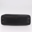 CELINE Hand Bag Leather Black Gold Auth 191353A-9