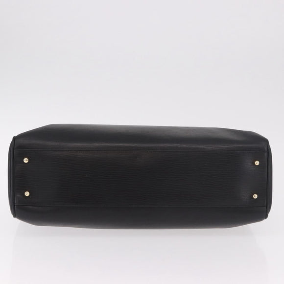 CELINE Hand Bag Leather Black Gold Auth 191353A