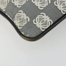 LOEWE Shoulder Bag Canvas Gray Silver Auth 191354-12