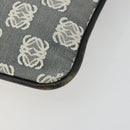LOEWE Shoulder Bag Canvas Gray Silver Auth 191354-13