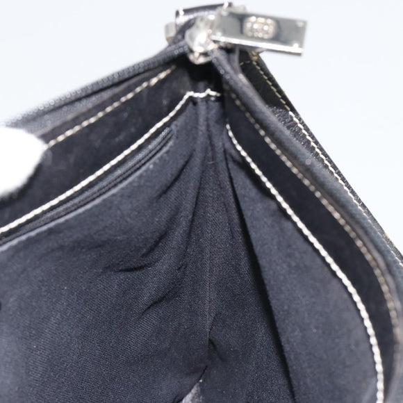 LOEWE Shoulder Bag Canvas Gray Silver Auth 191354