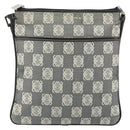 LOEWE Shoulder Bag Canvas Gray Silver Auth 191354-2