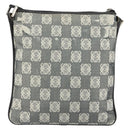 LOEWE Shoulder Bag Canvas Gray Silver Auth 191354-3
