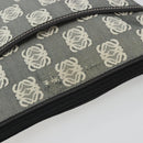 LOEWE Shoulder Bag Canvas Gray Silver Auth 191354-7