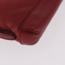 LOEWE Accessory Pouch Leather Red Silver Auth 191357-9