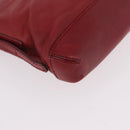 LOEWE Accessory Pouch Leather Red Silver Auth 191357-15