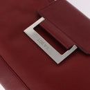 LOEWE Accessory Pouch Leather Red Silver Auth 191357-17