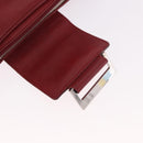 LOEWE Accessory Pouch Leather Red Silver Auth 191357-18