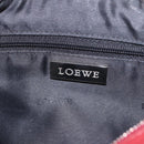 LOEWE Accessory Pouch Leather Red Silver Auth 191357-19