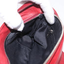 LOEWE Accessory Pouch Leather Red Silver Auth 191357-21