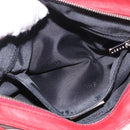 LOEWE Accessory Pouch Leather Red Silver Auth 191357-23