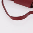 LOEWE Accessory Pouch Leather Red Silver Auth 191357-7