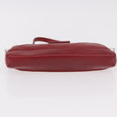 LOEWE Accessory Pouch Leather Red Silver Auth 191357-5