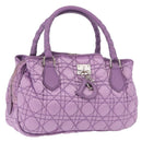 Christian Dior Canage Hand Bag Nylon Purple Silver Auth 191360-1