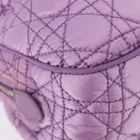 Christian Dior Canage Hand Bag Nylon Purple Silver Auth 191360