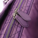 Christian Dior Canage Hand Bag Nylon Purple Silver Auth 191360-14