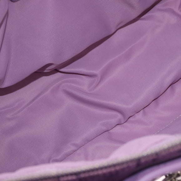 Christian Dior Canage Hand Bag Nylon Purple Silver Auth 191360