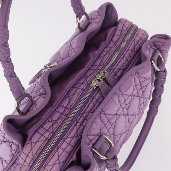 Christian Dior Canage Hand Bag Nylon Purple Silver Auth 191360
