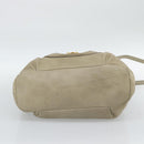 Miu Miu Tote Bag Leather 2way Beige Gold Auth 191362-5