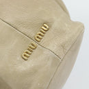 Miu Miu Tote Bag Leather 2way Beige Gold Auth 191362-19