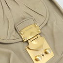 Miu Miu Tote Bag Leather 2way Beige Gold Auth 191362-20