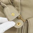 Miu Miu Tote Bag Leather 2way Beige Gold Auth 191362-10