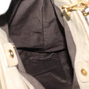 Miu Miu Tote Bag Leather 2way Beige Gold Auth 191362-22