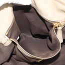 Miu Miu Tote Bag Leather 2way Beige Gold Auth 191362-25