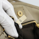 Miu Miu Tote Bag Leather 2way Beige Gold Auth 191362-12