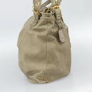 Miu Miu Tote Bag Leather 2way Beige Gold Auth 191362-3
