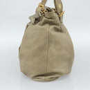 Miu Miu Tote Bag Leather 2way Beige Gold Auth 191362-4