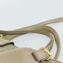 Miu Miu Tote Bag Leather 2way Beige Gold Auth 191362-14