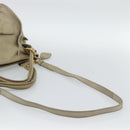 Miu Miu Tote Bag Leather 2way Beige Gold Auth 191362-8