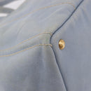 PRADA Canapa MM Hand Bag Canvas Light Blue Gold Auth 191363-15