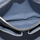 PRADA Canapa MM Hand Bag Canvas Light Blue Gold Auth 191363-23
