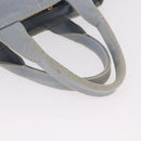 PRADA Canapa MM Hand Bag Canvas Light Blue Gold Auth 191363-7