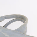 PRADA Canapa MM Hand Bag Canvas Light Blue Gold Auth 191363-8