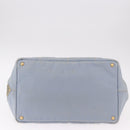 PRADA Canapa MM Hand Bag Canvas Light Blue Gold Auth 191363-5
