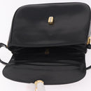 GUCCI Shoulder Bag Leather Black Gold Auth 191364-15