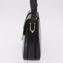 GUCCI Shoulder Bag Leather Black Gold Auth 191364-4