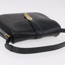 GUCCI Shoulder Bag Leather Black Gold Auth 191364-6