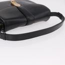 GUCCI Shoulder Bag Leather Black Gold Auth 191364-7