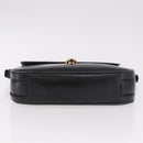 GUCCI Shoulder Bag Leather Black Gold Auth 191364-9