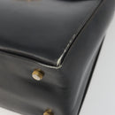 Salvatore Ferragamo Gancini Hand Bag Leather Black Gold Auth 191365-8